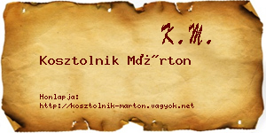 Kosztolnik Márton névjegykártya