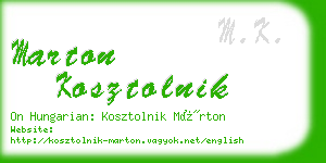 marton kosztolnik business card